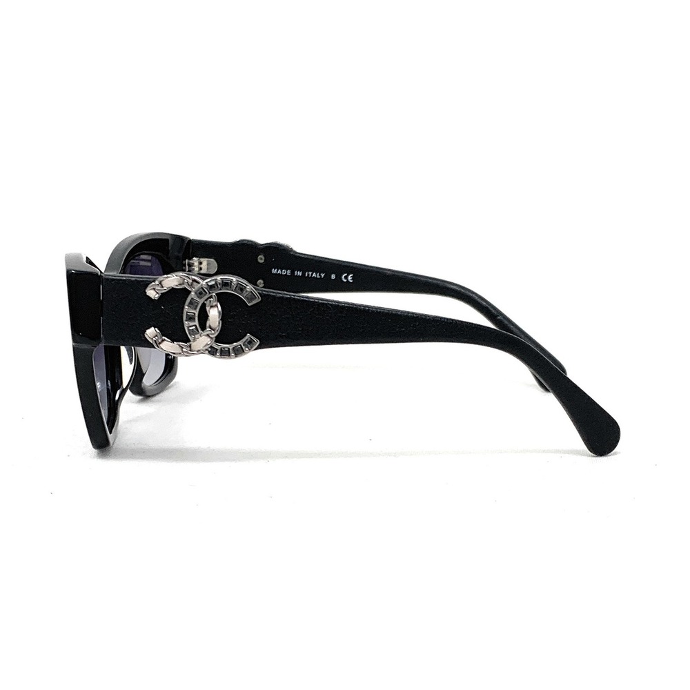 CHANEL Women's Sunglasses CH5456QA 501/S6 Black Black Grey 54mm - Picture 4 of 7